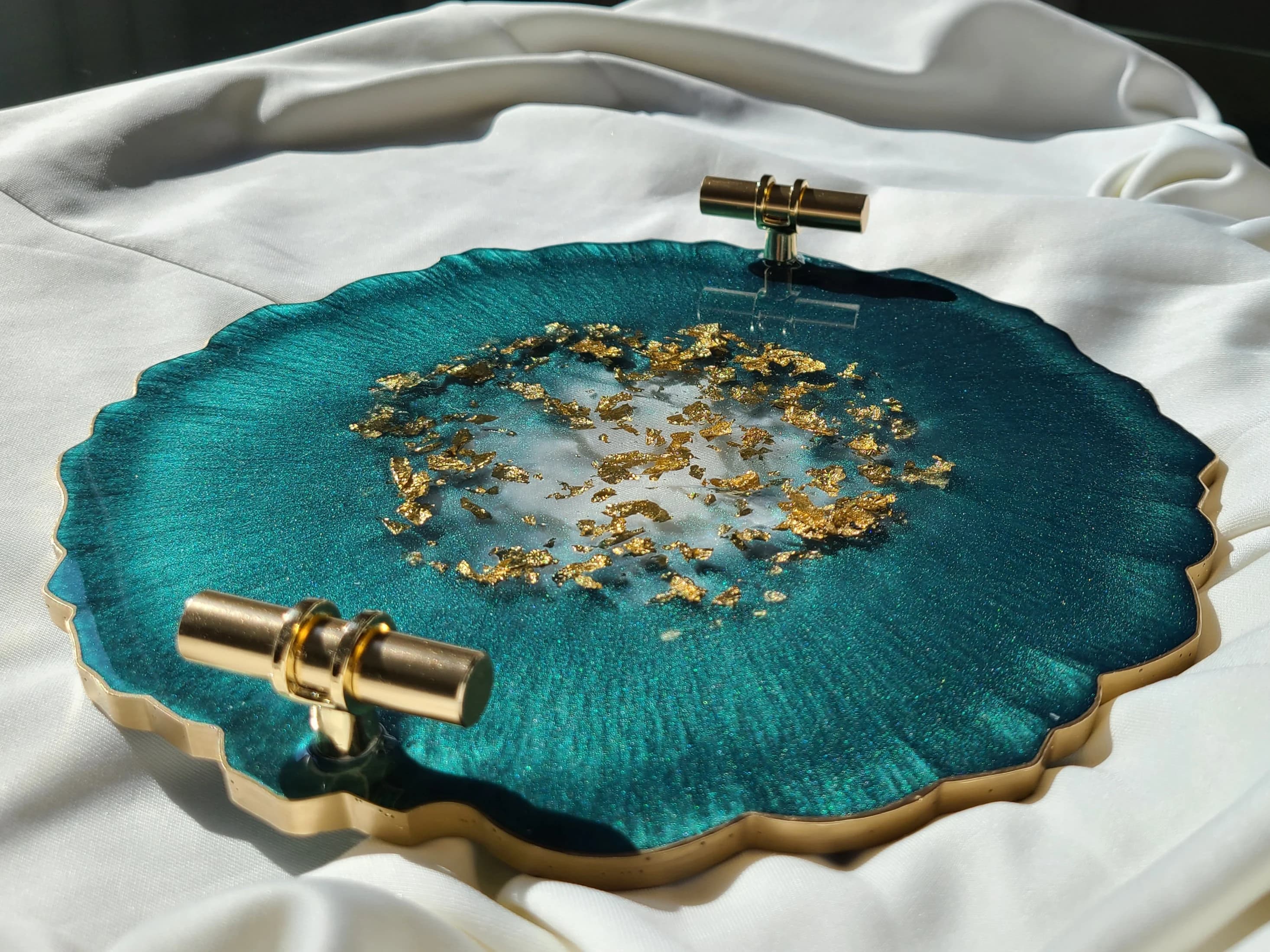 Custom Floral Resin Tray
